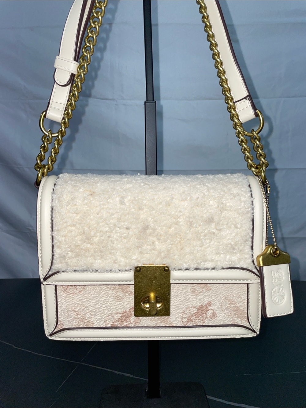 DESIGNER INSPIRED MIXED MEDIA CONVERTIBLE SHOULDER BAG FTL-09-044